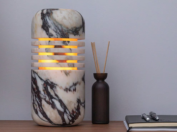 LUMI S CALACATTA VIOLA - Calacatta Viola marble table lamp by Maami Home - view 2